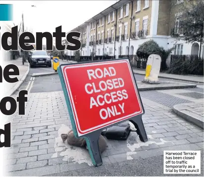  ??  ?? Harwood Terrace has been closed off to traffic temporaril­y as a trial by the council