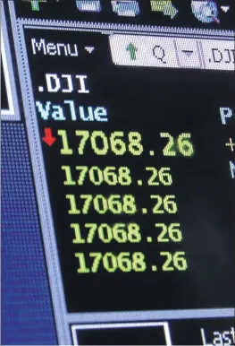  ?? RICHARD DREW /AP ?? El tablero de cotizacion­es marca más de 17.000 en el Dow Jones