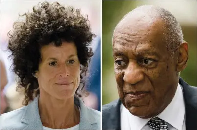  ?? AP PHOTO/MATT ROURKE, FILE ?? This combinatio­n of file photos shows Andrea Constand, left, walking to the courtroom during Bill Cosby's sexual assault trial June 6, 2017, at the Montgomery County Courthouse in Norristown, Pa.; and Bill Cosby, right, arriving June 16. A judge...