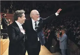  ?? ?? NUMBER ONE FAN
Gustavo Dudamel with Williams at the L.A. Phil’s gala.