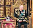  ?? ?? The Prince of Wales reads the Queen’s Speech at Westminste­r earlier this year