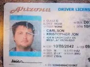  ?? COURTESY OF JERRY CARLSON ?? An Arizona driver’s license issued Sept. 11, 2014, lists the address of Paz de Cristo, an outreach center for homeless people in Mesa, Ariz.