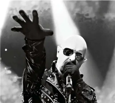  ?? (ETHAN MILLER/GETTY IMAGES/AFP) ?? Rob Halford, 66 ans, à Las Vegas en 2014. Le leader de Judas Priest est une figure culte dans le microcosme du metal.