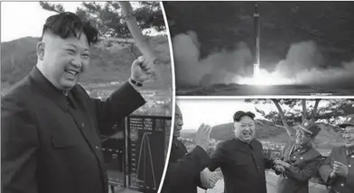  ??  ?? EL “AMADO LÍDER”. Supervisó el lanzamient­o del misil y fue felicitado (Foto: Gobierno norcoreano).