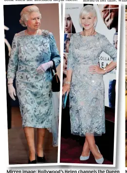  ??  ?? Mirren image: Hollywood’s Helen channels the Queen Majestic: Actress Rachel McAdams rocks regal look