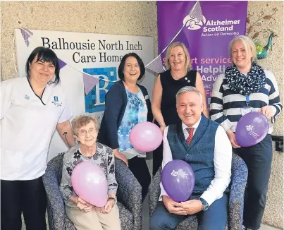  ?? Picture: Phil Hannah. ?? Pictured at North Inch care home are, from left: Joanna Pietrzak, senior care assistant: resident Georgina Blackley: Sandra Brennan, care home manager: Linda Thomson, Alzheimer Scotland: Steve White, CEO Balhousie Care Homes and Isabella Fairman,...