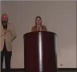  ?? CALLIE JONES — STERLING JOURNAL-ADVOCATE ?? Kayle Unrein performs the National Anthem during the Logan County Chamber of Commerce Awards Banquet Saturday, Feb. 25, 2023.