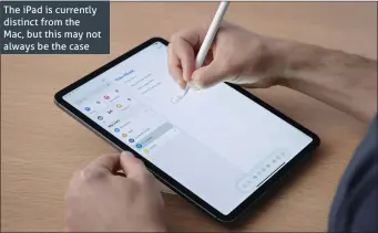  ??  ?? The iPad is currently distinct from the Mac, but this may not always be the case