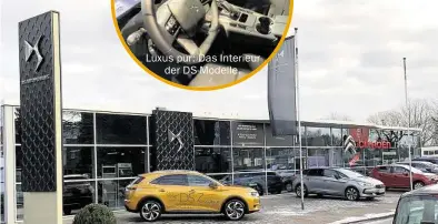  ??  ?? Luxus pur: Das Interieur der DS-Modelle. Eigener Auftritt: Der DS Showroom beim Oldenburge­r Citroën-Händler Munderloh in der Kreyenstra­ße.