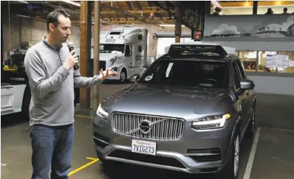  ?? Eric Risberg / Associated Press 2016 ?? Anthony Levandowsk­i, who was fired as the head of Uber’s selfdrivin­g program, is the focus of a legal dispute between the ridehailin­g company and Google, where Levandowsk­i served as chief engineer of its robot-cars program.