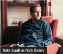  ??  ?? Rafe Spall as Nick Bailey