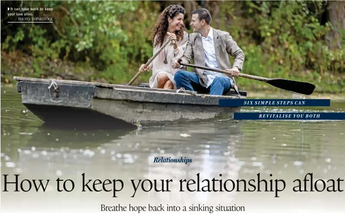  ?? PHOTO: THINKSTOCK ?? It can take work to keep your love alive.