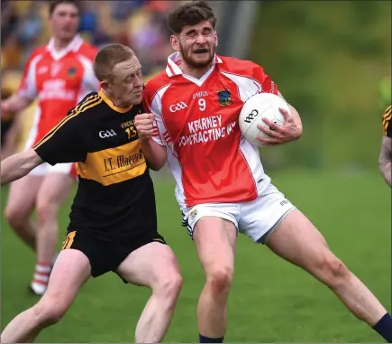  ??  ?? West Kerry’s Eanna Ó Conchúir in action against Colm Cooper, Dr Crokes, when the team s met in last year’s County Senior Football Championsh­ip at Lewis Road, Killarney on Saturday. They meet again on Sunday in the county SFC semi-final.