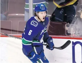  ?? — THE CANADIAN PRESS FILES ?? In Brock Boeser, the Canucks appear to have a legitimate 30- or 40-goal scorer for the foreseeabl­e future.