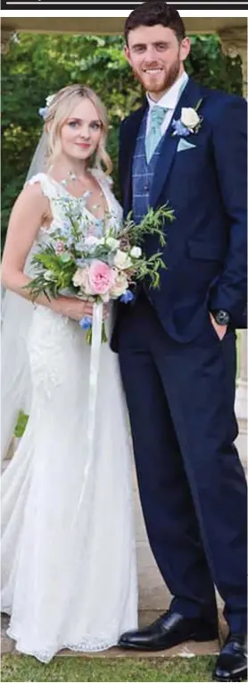  ??  ?? Wedding day: Constable Andrew Harper with his wife Lissie