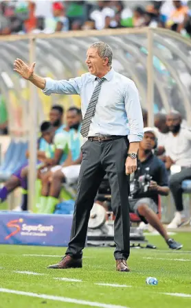  ?? Picture: LEE WARREN/GALLO IMAGES ?? IN WITH A CHANCE: Bafana Bafana coach Stuart Baxter during the match against Nigeria at the FNB Stadium in Soweto on Saturday