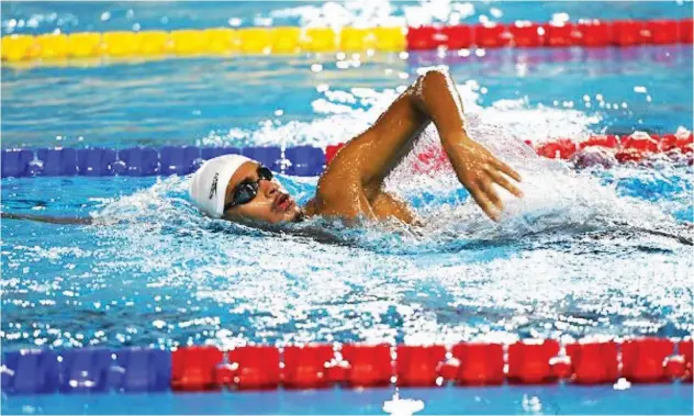  ?? WAM ?? ↑
UAE’S national team swimmer Youssef Al Matrooshi is brimming with confidence over his Olympic debut.