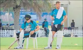  ?? CRICKET.COM.AU/TWITTER ?? ■ Australia players hit the nets in Dubai two weeks ahead of the Tests vs Pakistan.