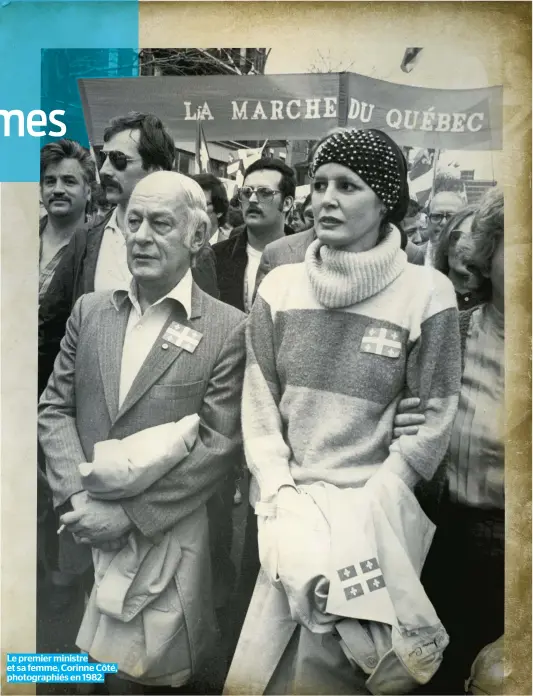  ?? PHOTO D’ARCHIVES ?? SAMEDI 28 OCTOBRE 2017 Le premier ministre et sa femme, Corinne Côté, photograph­iés en 1982.