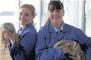  ??  ?? ●●Sharon Hadnum and Emma Hampton studied a Level 2 Animal Nursing Assistant course