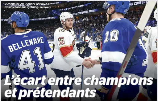  ?? PHOTO AFP ?? Le capitaine Aleksander Barkov a été invisible face au Lightning.