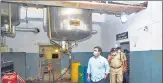  ?? PTI ?? Officials and police inspect an industrial unit at Jawaharlal Nehru Pharma City, Parawada, near Visakhapat­nam, on Tuesday.