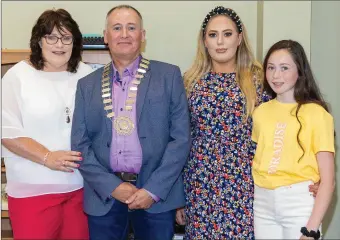  ?? Photo by John Kelliher ?? Fine Gael County Councillor Mike Foley on his election as Cathaoirle­ach of the Listowel Municipal District, in a proud day for his family, including wife Corina and daughters Aoife (20) and Anna (13).