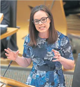  ??  ?? Scottish Finance Secretary Kate Forbes addresses the Scottish Parliament