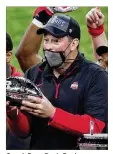  ?? AP ?? Coach Ryan Day’s Buckeyes had towait until Oct. 24 to kick offfftheir season with a win over Nebraska. Fivewins later and theywere Big 10 champs.