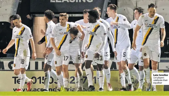  ?? ?? Late leveller Livi players celebrate their equaliser