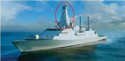  ?? ILLUSTRASJ­ON: UK ROYAL NAVY ?? Slik ser fregattene som UK Royal Navy skal lage. Det er den massive mastseksjo­nen som Umoe Mandal skal bygge for britene.