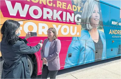  ?? KRISTIN RUSHOWY TORONTO STAR ?? New Democratic Party candidate Mary Rita Holland is hoping to keep Kingston and the Islands in NDP hands in the June 2 election. NDP Leader Andrea Horwath spent a night in the eastern Ontario city last week, one of two campaign stops there.