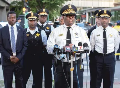  ?? BRIAN RICH/SUN-TIMES ?? Supt. David Brown speaks at a news conference following the shooting of a Chicago police officer late Wednesday.