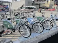 ??  ?? Proving popular Eleven new Nextbike hire stations have been created in addition to this one near Forthside Bridge