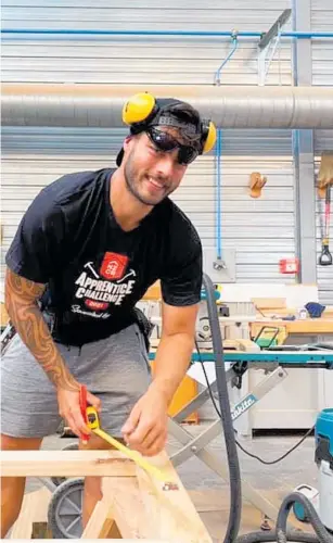  ?? ?? Whangārei’s Joshua Welsh was named the country’s top apprentice at the NZ Certified Builders Apprentice Challenge.