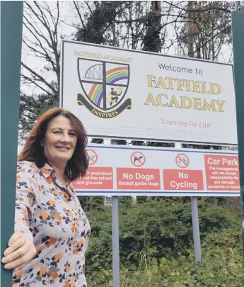  ??  ?? Fatfield Academy headteache­r Tracey Pizl prepares to welcome back all the school's pupils.