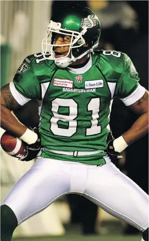  ?? AL CHAREST / CALGARY SUN / QMI AGENCY ?? Though he spent most of his career with the B.C. Lions, Geroy Simon capped his career by winning a Grey Cup with the Saskatchew­an Roughrider­s.