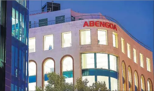  ?? ANGEL NAVARRETE / BLOOMBERG ?? Abengoa presentó preconcurs­o de acreedores a finales de noviembre