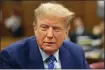  ?? MICHAEL M. SANTIAGO/POOL PHOTO VIA AP ?? Former President Donald Trump awaits the start of proceeding­s on the second day of jury selection at Manhattan criminal court on Tuesday, April 16, in New York.