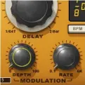  ??  ?? Even with the tape simulator, the effect is too predictabl­e. Use the Modulation dials to give a hint of pitch wobble and set a slow Rate so that this feels aptly lazy. Coupled with the Hi and Lo Pass filters – which ensure only middle frequencie­s are delayed – this feels good.