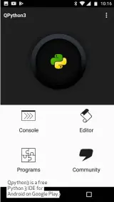  ??  ?? Qpython3 is a free Python 3 IDE for Android on Google Play.