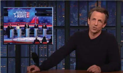  ?? ?? Seth Meyers on GOP primary debate: ‘This whole thing was a demented circus.’ Photograph: YouTube