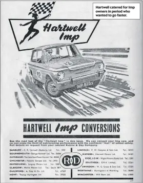  ?? ?? Hartwell catered for Imp owners in period who wanted to go faster.