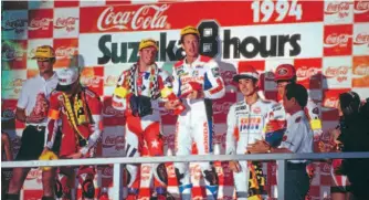  ??  ?? Winning the 1994 8-Hour with Doug Polen.