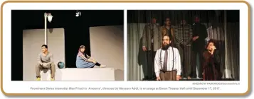  ??  ?? KHOSROW Parkhideh/honaronlin­e.ir Prominent Swiss dramatist Max Frisch’s ‘Andorra’, directed by Meysam Abdi, is on stage at Baran Theater Hall until December 17, 2017.