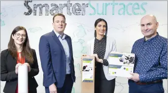  ??  ?? The Smarter Surfaces team, including founder Ronan Clarke (second from left).