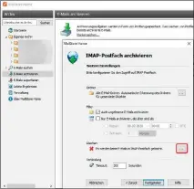  ??  ?? Über den „Eigenschaf­ten“-dialog können Sie in Mailstore Home Details festlegen – beispielsw­eise das automatisc­he Löschen auf dem Server des Mailprovid­ers nach dem Archiviere­n.