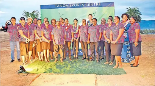 ?? Picture: SUPPLIED ?? Tanoa Hotel Group staff and directors at the groundbrea­king ceremony of the Tanoa Sports Centre.