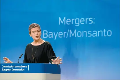  ??  ?? Margrethe Vestager, comisionad­a europea de Competenci­a.