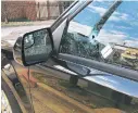  ?? DONOVAN CONAWAY/CAPITAL GAZETTE ?? A resident’s car parked on Clay Street was struck Sunday by a stray bullet.